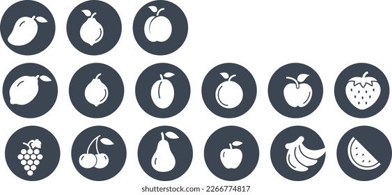 Fruit Silhouette Icons vector design