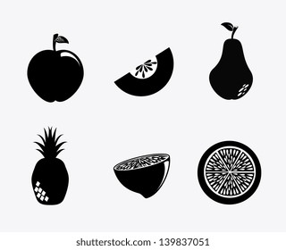 fruit silhouette over white background vector illustration