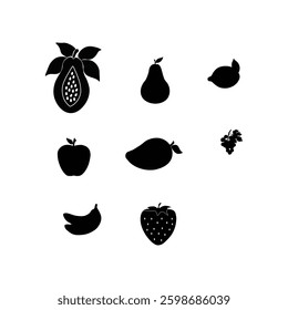 Fruit  silhouette with vector of illustration