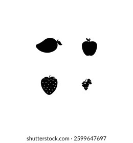 Fruit silhouette with vector of illustration