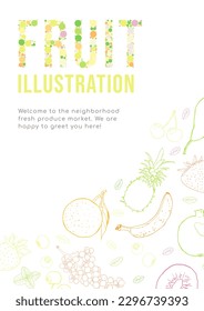 Fruit sketch art illustration poster template vector