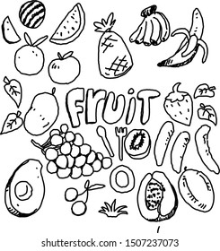 Fruit with sketchy ink style in vector, ready to use on all size