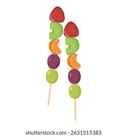 Fruit Skewers, Healthy Summer Snack illustration