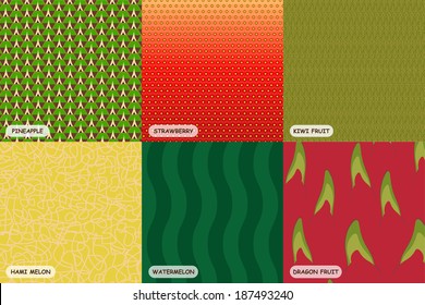 Fruit Skin Background Colorful Fruit Skin, Including Pineapple, Strawberry, Kiwi Fruit, Hami Melon, Water Melon, Dragon Fruit.