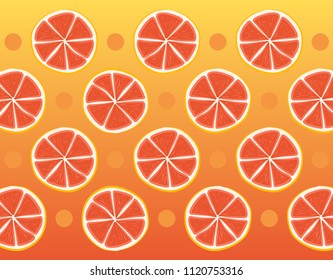 Fruit slice background grapefruit (Vector)