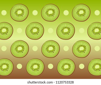Fruit slice background kiwi (Vector)