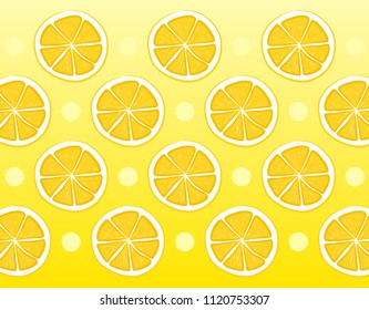 Fruit slice background lemon (Vector)