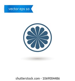 fruit slice. egg icon. sign design.