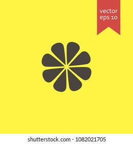 fruit slice. fruit slice icon. sign design. yellow background.