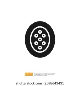 Fruit Slice Illustration In Black And White Style With Seeds Inside The Slice Of Fruit Illustrative Design For Graphic And Web Design Project For Healthy Eating Visual