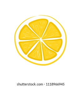 Fruit slice lemon (Vector)