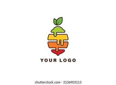 Fruit slice logo design template