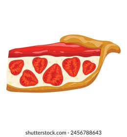 Fruit slice pie icon cartoon vector. Pastry tart. Homemade baked food