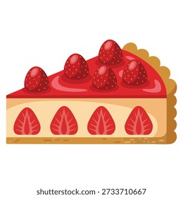 Fruit slice pie icon cartoon vector showing pastry tart homemade baked food dessert illustration suitable for bakery menu food branding and sweet recipe designs