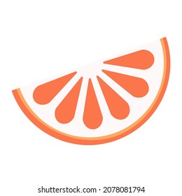 fruit sliced orange cartoon vector object