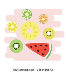 fruit slices on a light background