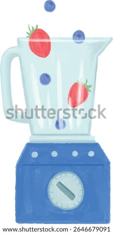 a fruit smoothie with a blender