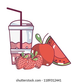 Fruit smoothie cartoon