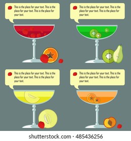 Fruit smoothie collection. 