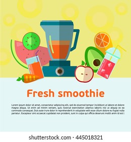 Fruit smoothie. Healthy life concept. Organic raw shake.