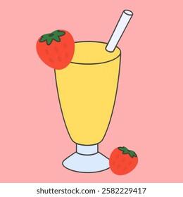 A fruit smoothie, ideal for healthy drinks, snacks, and summer beverage designs.