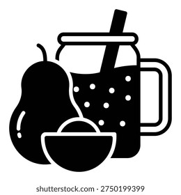 Fruit smoothie or juice icon