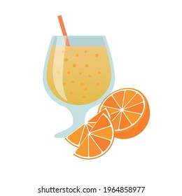Fruit smoothie with orange. Vector illustration