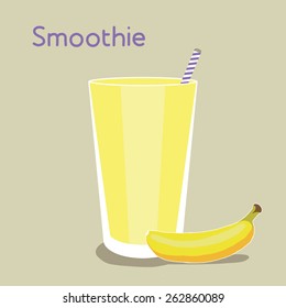 Fruit Smoothie Vector Concept, Banana Smoothie