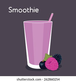 Fruit Smoothie Vector Concept, Wild berry Smoothie