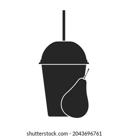 Fruit smoothie vector icon.Black vector icon isolated on white background fruit smoothie.
