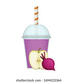 Fruit smoothie vector icon.Cartoon vector icon isolated on white background fruit smoothie.
