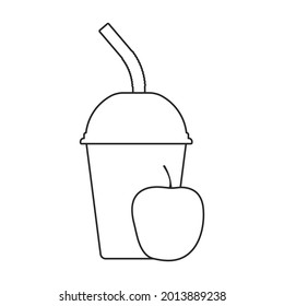 Fruit smoothie vector icon.Outline vector icon isolated on white background fruit smoothie.