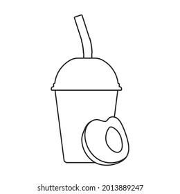 Fruit smoothie vector icon.Outline vector icon isolated on white background fruit smoothie.