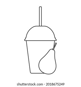 Fruit smoothie vector icon.Outline vector icon isolated on white background fruit smoothie.
