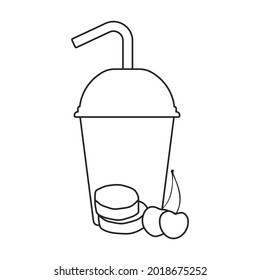 Fruit smoothie vector icon.Outline vector icon isolated on white background fruit smoothie.