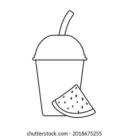 Fruit smoothie vector icon.Outline vector icon isolated on white background fruit smoothie.
