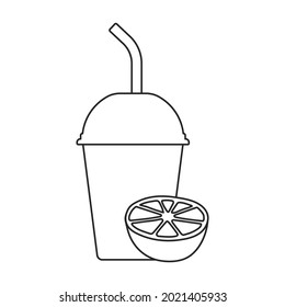 Fruchtsmoothie, Vektorsymbol.Outline Vektorsymbol einzeln auf weißem Hintergrund Fruchtsmoothie.