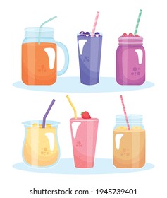 Fruchtsmoothies auf Hintergrund
