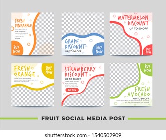 Fruit Social Media Post Template Collection,fruit Instagram Post Template