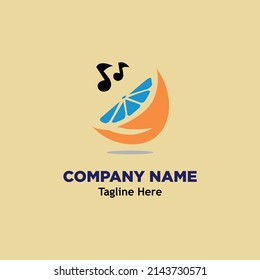 fruit song with hand abstract logo simple icon design illustration