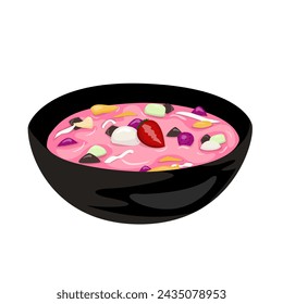 Fruit Soup in black bowl for iftar