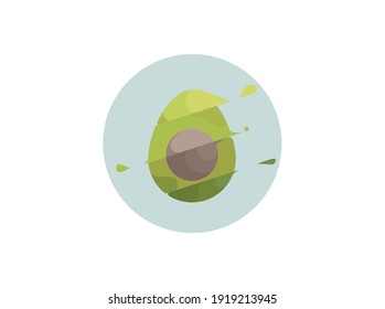Fruchtpflaume Avocado Circle Icon