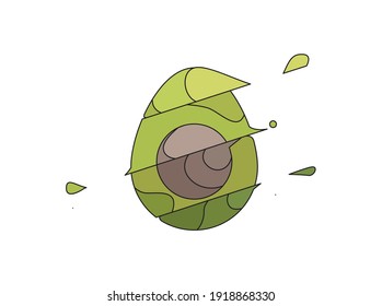 Fruit Splash Avocado Fill Line Icon