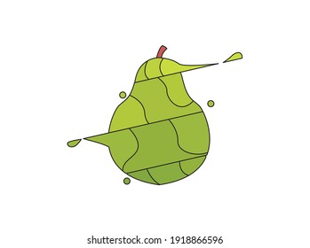Fruit Splash Pear Fill Line Icon