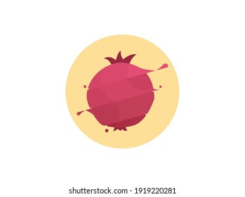 Fruit Splash Pomegranate Circle Icon