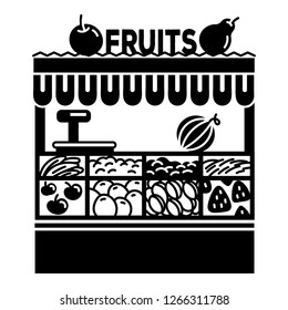 Fruit stall icon. Simple illustration of fruit stall vector icon for web design isolated on white background