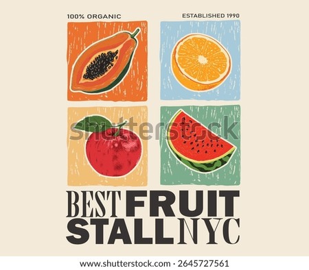 Fruit stall. Sweet watermelon t shirt artwork. Fresh watermelon fruit print. Eat more fruit. Watermelon fruit club print design.