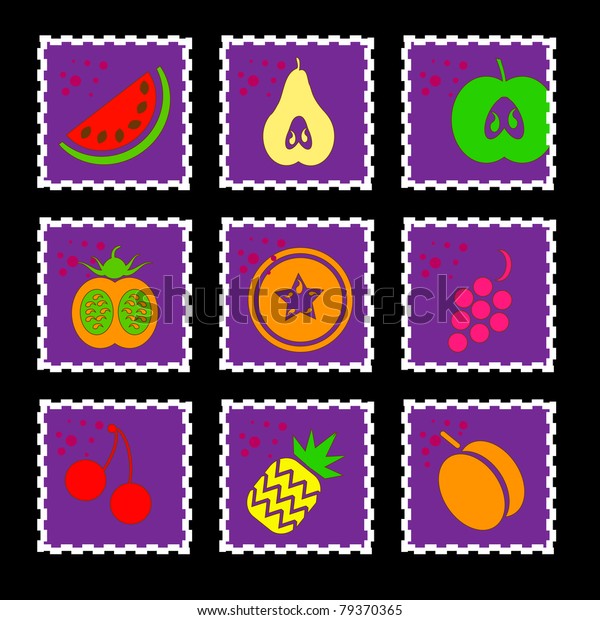 Fruit stamp vector collection /Fruits Collection\
- Set of Various Design\
Elements