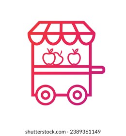 Icono de pie de fruta. Ilustración vectorial de símbolo de degradado de base de frutos
