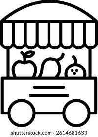Fruit Stand Line Vector Icon Design